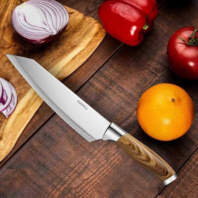Knife Set, 6 Pieces Kitchen Knife Set, Chef-Knife, Culinary Kitchen-Knife, Utility-Knife, Slicer-Knife, Peeler, Kitchen Shears, Dishwasher Safe