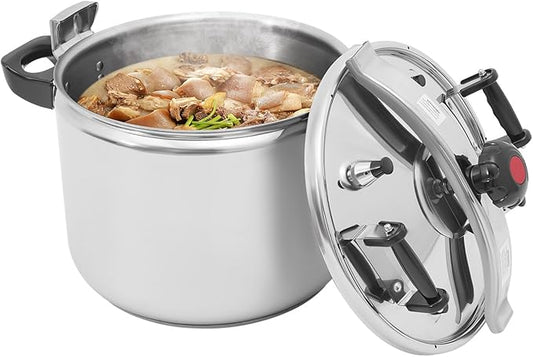 42 Quart Stainless Steel Pressure Cooker, Commercial Stove Top Pressure Cooker, Pressure Stewing Pot, Compatible with Gas & Induction Cooker