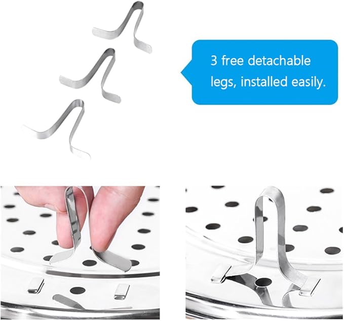 10.8 Inch Pressure Cooker Rack 2 Pack Water Bath Canner Rack with Detachable Legs Stainless Steel Food Steamer Racks for Cooking,Toast,Bread,Salad,Baking (10.8"/275mm)