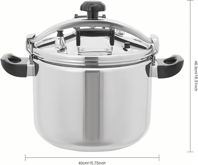42 Quart Stainless Steel Pressure Cooker, Commercial Stove Top Pressure Cooker, Pressure Stewing Pot, Compatible with Gas & Induction Cooker