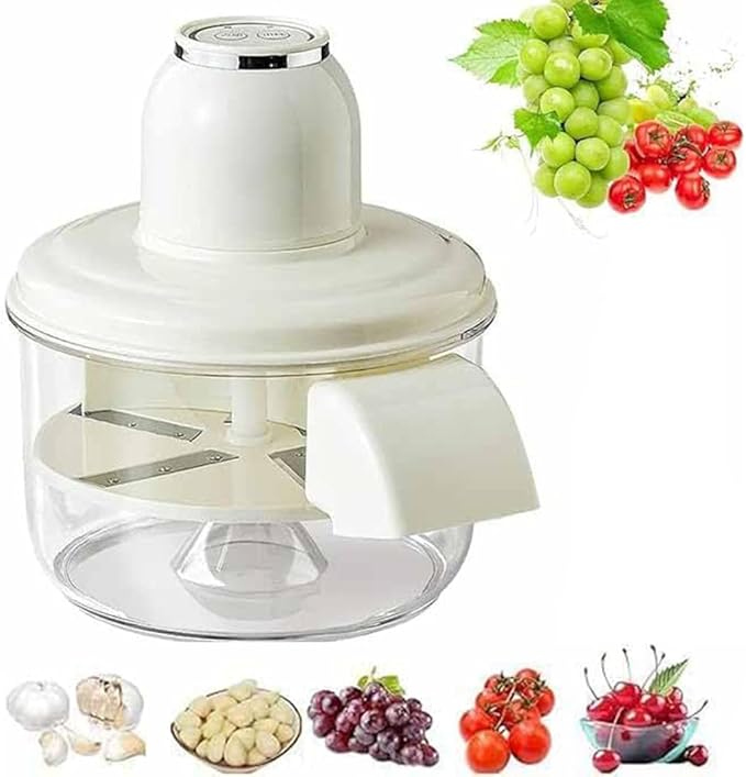 Automatic Grape Peeler Machine, Electric Garlic Peeler & Cherry Tomato Skin Remover Tool for Small Fruits, Efficient Peeling Kitchen Gadget for Home Use (White)