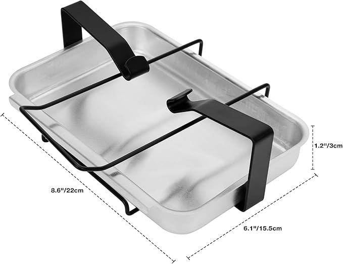 Stanbroil 7515 Aluminum Gas Grill Catch Pan and Holder Grease Collection Pan Replacement for Weber Genesis 1000-5500, Genesis Silver/Gold/Platinum, Genesis II Series, Platinum I/II, and Summit Grills