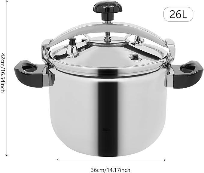27 Quart Stainless Steel Pressure Cooker, 60Kpa Pressure Stewing Pot w/Alarm Device, Pressure Cooker Pot for Cooking, 3 Heavy Security Systems,Works on All Stovetops(Induction Compatible)(26L/27.47Qt)