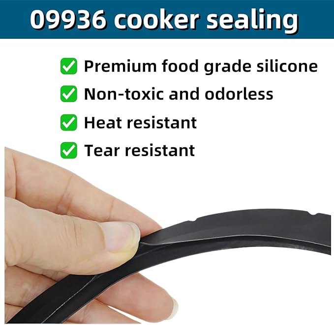 09936 Pressure Cooker Sealing Ring, Overpressure Plugs Fit for Presto Pressure Cooker, Model 4 Quart 6 Quart, Replace 0126002 0136102 0136403 0136304 0136001 0216001