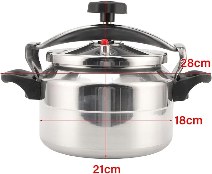 Pressure Cooker, 3/4 / 5 Liters Aluminum Explosion Proof Pressure Canner for Home and Commercial Use, with Easy Opening & Closing Lid for Gas, Electric, or Flat Top Stoves (3L)