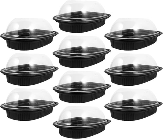 10PCS Rotisserie Chicken Roaster Container with Lids - Plastic Disposable Take out Containers Carrier with Clear Dome Lid