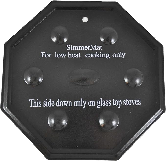 SimmerMat Heat Diffuser - Flame Diffuser Stove Cover Ring - Fire Diffuser for Any Type of Electric or Gas Stove - Dishwasher Safe Stove Top Cover - Steel Plates for Simmering and Slow Cooking - 1 Pack