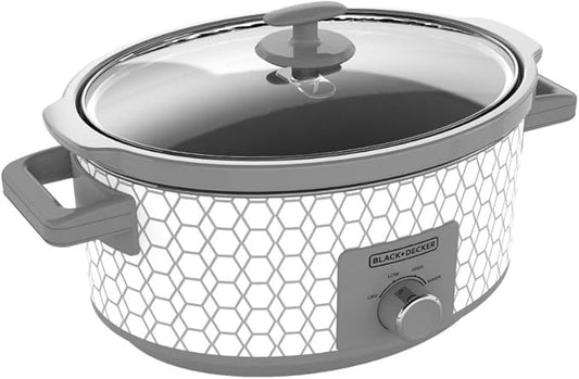 BLACK+DECKER SC1007D Slow Cooker, 7 quart, Geometric Cream