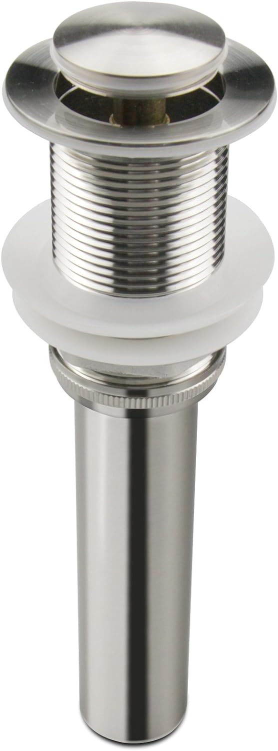 Bathroom Sink Drain,Drain Stopper Bathroom Sink Without Overflow,Pop Up Drain Strainer,Stainless Steel Brushed Nickel
