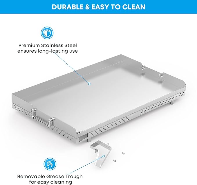Stanbroil Stainless Steel Flat Top Griddle for Camp Chef 4 Burner Grills, FTG600, FTG900PG, Replacement for FTG600P, Cooking Dimensions: 28" x 17"
