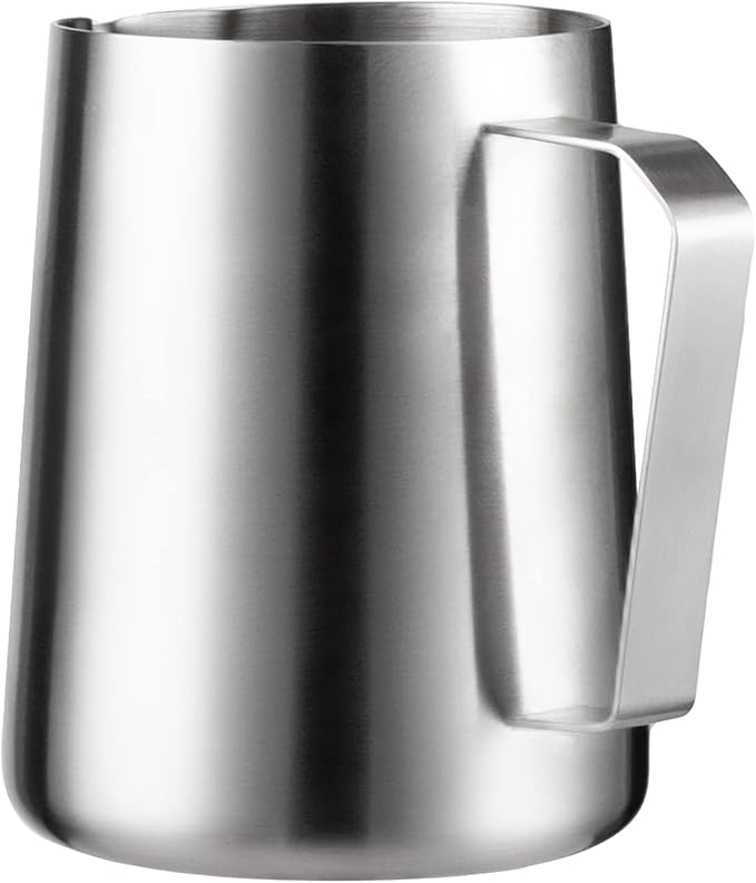 Miuly Milk Frothing Pitcher, 14oz/420ml Stainless Steel Espresso Accessories Frother Pitcher for Cappuccino, Latte Art