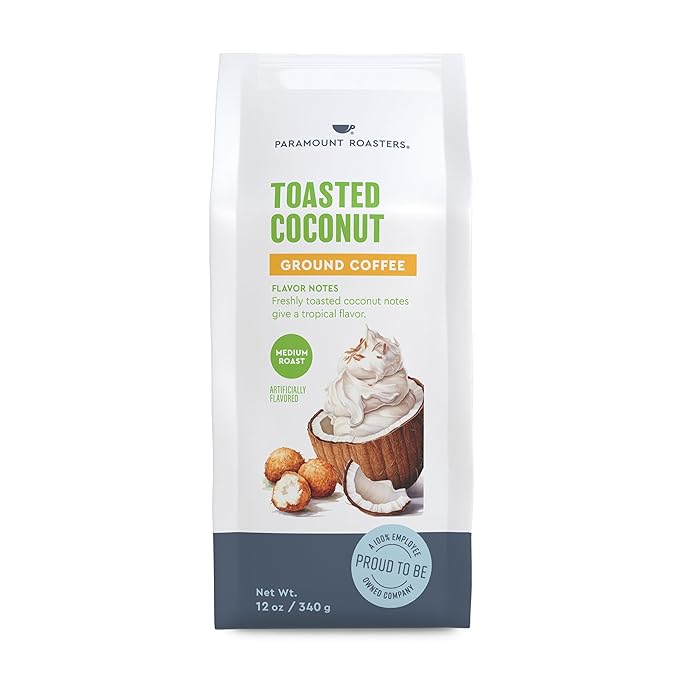Paramount Roasters Toasted Coconut Ground Coffee, 1-12 ounce package medium roast from Paramount Coffee Company