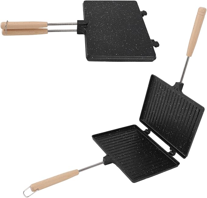 Hand Sandwich Maker Multifunctional Double Sided Prevent Stick Hand Toaster Sandwich Maker for Home Breakfast