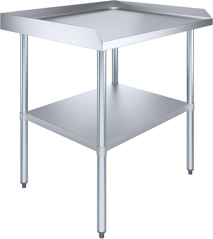 AmGood Commercial Work Table with Backsplash and Sidesplashes | Height: 35" | Stainless Steel Prep Table for Kitchen, Restaurant, Garage, Laundry | NSF (36" Long x 30" Deep)