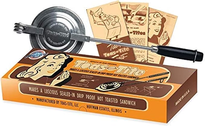 Sandwich Grill - Handheld Pie Iron, Sandwich Maker, Hand Toaster, Panini and Sandwich Press for Hand Made Hot Sandwiches and Pies - Perfect for Stovetop, Grill and Campfire