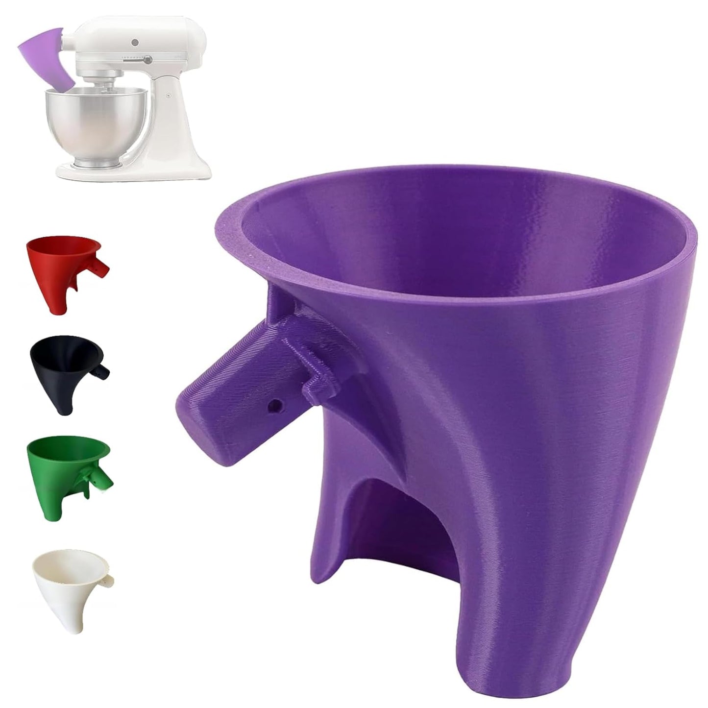 Flour Funnel for Kitchen Aid Mixer – Stand Mixer Attachment for KSM150 5-Quart Tilt-Head, Easy-Pour No-Mess Baking Tool, Fits Flour, Sugar & Egg Liquid, (Black)