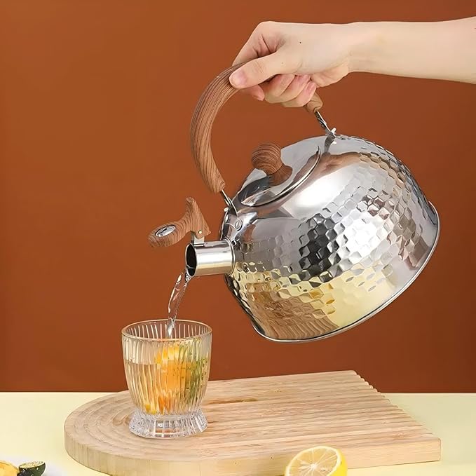 Tea Kettle Stovetop Whistling Teakettle Teapot, Stainless Steel, 3 L (Silver)