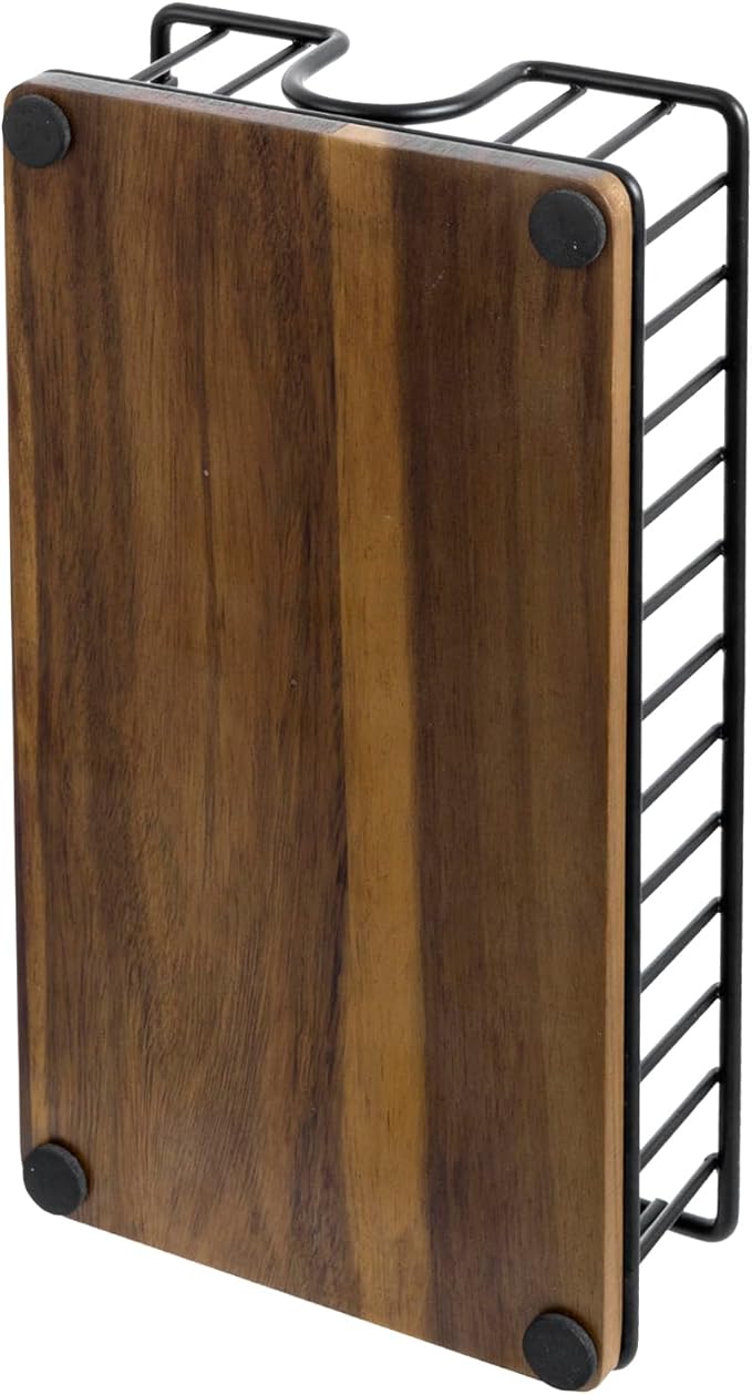 MyGift Modern Metal Wire Bathroom Paper Hand Towel Holder in Brass Tone Finish, Guest Bathroom Countertop Vanity Disposable Folded Trifold, C-fold, (Wood)