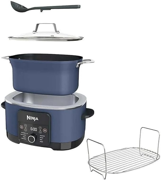 Ninja MC1001 Foodi PossibleCooker PRO 8.5 Quart Multi-Cooker, with 8 in 1 Slow Cooker Dutch Oven, Steamer, Nonstick, Oven Safe Pot to 500°F - Blue