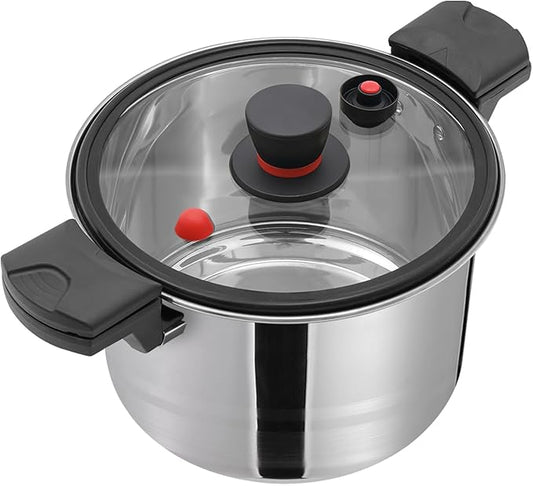 Stainless Steel Pressure Cooker, 7L/7.4Qt Olla De Presion,Cooking Pressure Cookers Pressure Pot Thickened Pressure Cooker Compatible With Induction Cookers and Gas Stoves