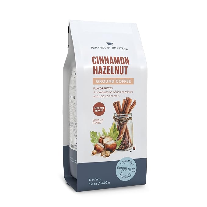 Paramount Roasters Cinnamon Hazelnut Ground Coffee, 12oz medium roast
