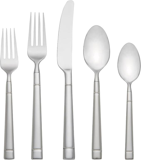 Kate Spade New York Fair Harbor Flatware Set, 18/10 Stainless Steel, 45-Piece