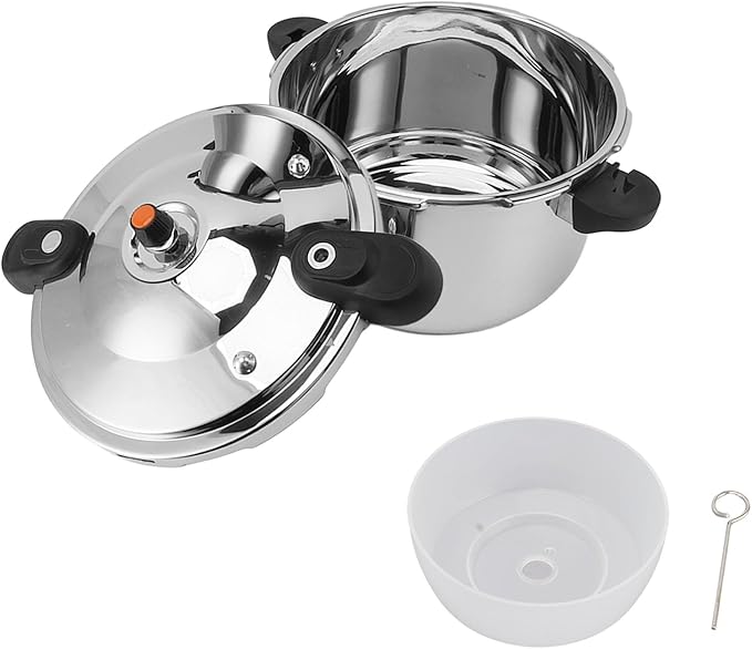 Luqeeg Stainless Steel Pressure Cooker, 80kpa Dual Handle Pressure Canner Large Capacity Pressure Cooking Pot Kitchen Pressure Pan for Gas Stove Electric Stove Induction