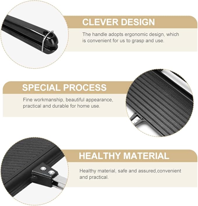 Hemoton Double-Sided Non-Stick Sandwich Maker Pan Aluminum Frying Pan for Breakfast Grilled Cheese and Campfire Cooking
