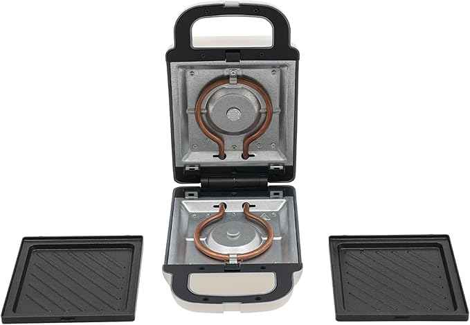 Sandwich Maker, Portable Breakfast Machine, 600W Electric Sandwich Maker, for Making Various Kinds Of Sandwiches, Eggs, Bacon, Etc (White)