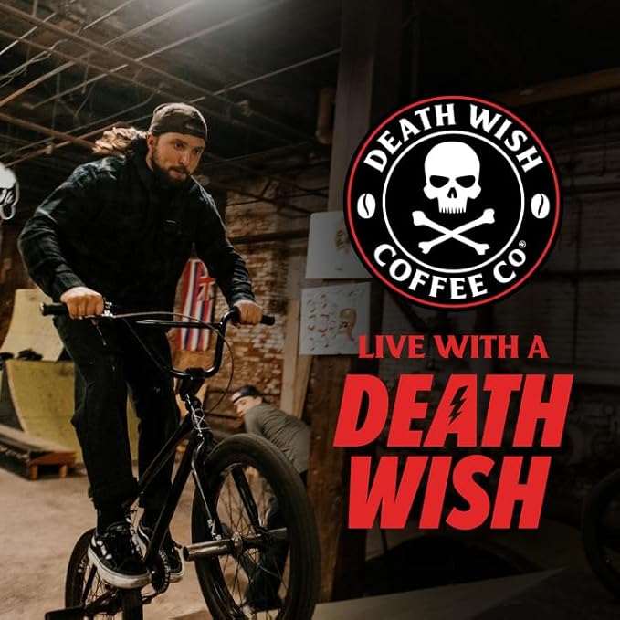 Death Wish Coffee, Organic and Fair Trade Espresso Roast Ground Coffee, 14 ounce (Pack of 1)