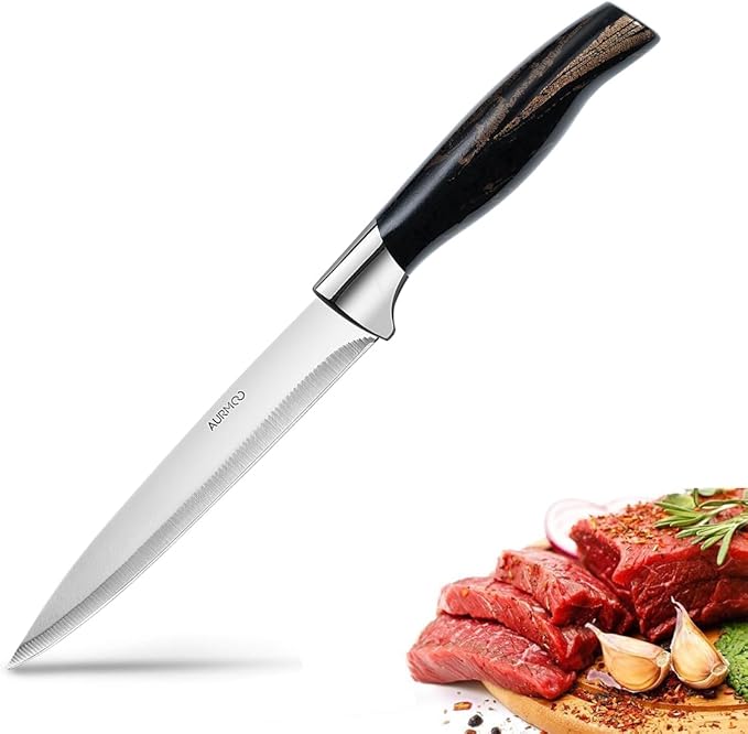 6 Piece Kitchen Knife Set, Stainless Steel Knife Set, Professional Chef Knives Set Sharp Knives for Kitchen, Durable Knives with Ergonomic Plastic Handle