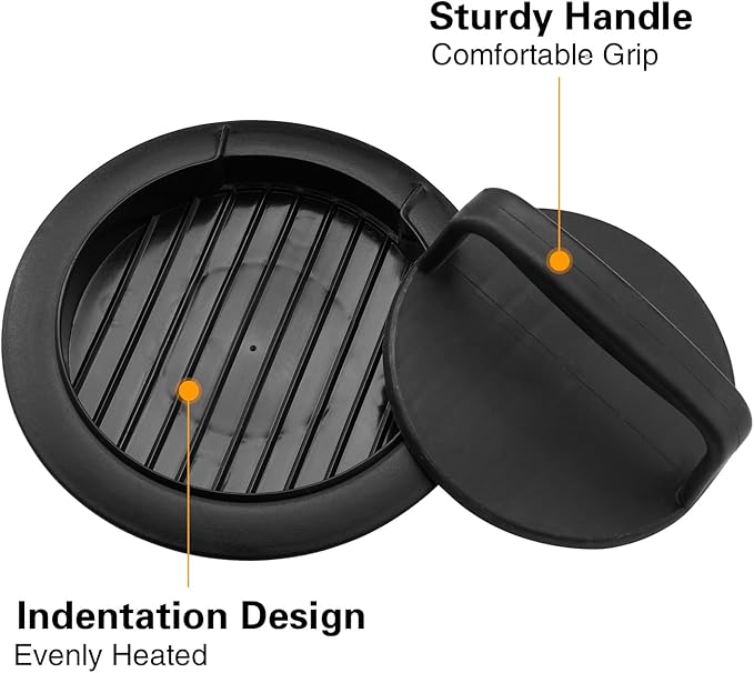 Burger Press Patty Maker, Round Non-Stick Stuffed Hamburger Press Accessories Smashed Hamburger Press Patty Burger Meat Sausage Beef Maker Mold Kitchen Gadgets for Grilling (1 Pack, Black)