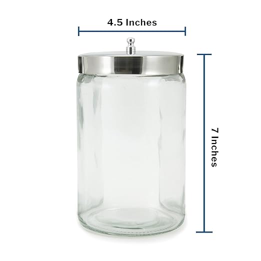McKesson Sundry Glass Jar, Stainless Steel Lid, Unlabeled, 4 1/4 in x 7 in, 1 Count