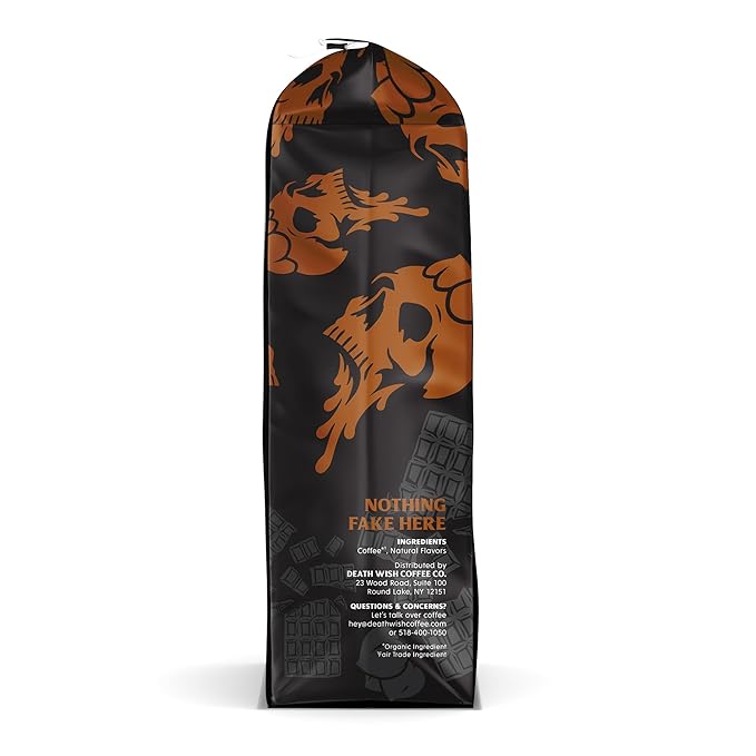 DEATH WISH COFFEE - Chocolate Hazelnut Ground Coffee, Fair Trade (14 oz)