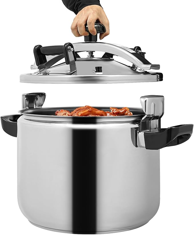 42 Quart Stainless Steel Pressure Cooker, 60Kpa Pressure Stewing Pot w/Alarm Device, Pressure Cooker Pot for Cooking, 3 Heavy Security Systems,Works on All Stovetops(Induction Compatible)(40L/42.27Qt)