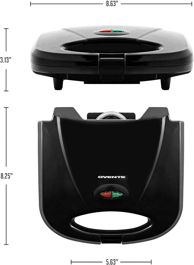 OVENTE Electric Panini Press Grill with Nonstick Plates, LED Indicator Lights, Thermostat Control, Compact Sandwich Maker Perfect for Cooking Breakfast, Steaks, Eggs Snacks & More, Copper GP0110CO