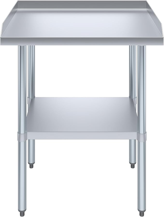AmGood Commercial Work Table with Backsplash and Sidesplashes | Height: 35" | Stainless Steel Prep Table for Kitchen, Restaurant, Garage, Laundry | NSF (30" Long x 24" Deep)