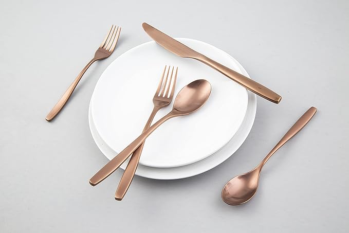 Cambridge Silversmiths Averie Copper Satin 20-Piece Flatware Set, Service for 4