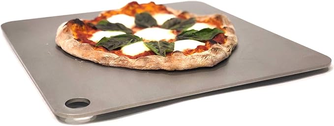 ThermiChef 14" by 14" Pizza Steel (3/8" Deluxe Thickness) - Multipurpose Cooking Steel for Ovens & Grills - Made in the USA