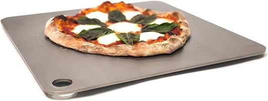 ThermiChef 14" by 14" Pizza Steel (3/8" Deluxe Thickness) - Multipurpose Cooking Steel for Ovens & Grills - Made in the USA