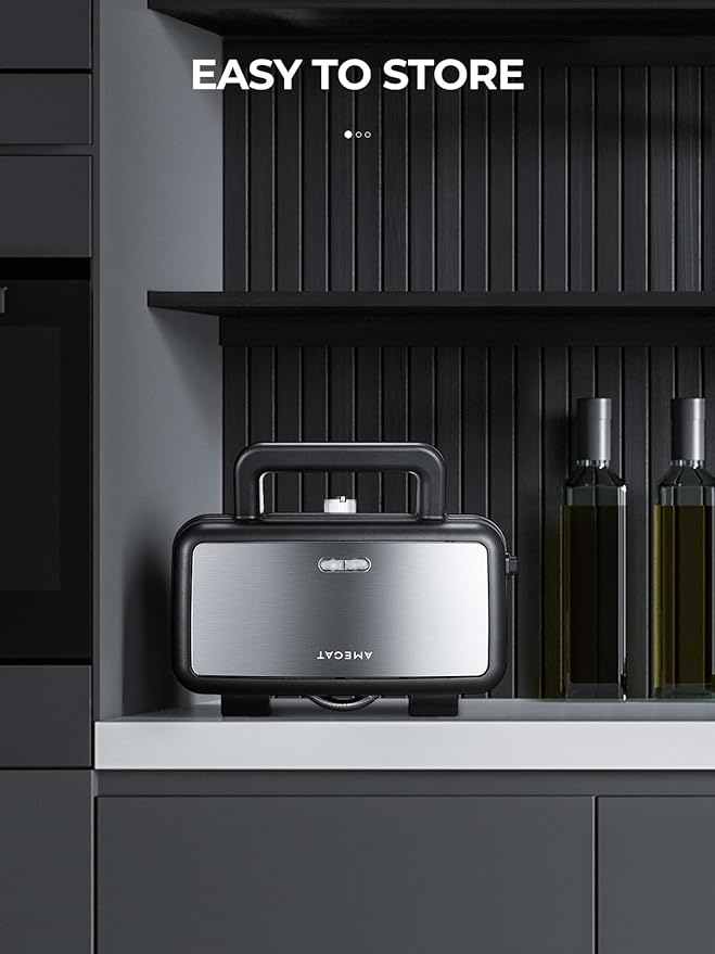 3 in 1 Sandwich Maker, Waffle Maker with Removables Plates, Panini Press Waffle Iron Set with 5-gear Temperature Control, Non-stick Coating Cool Touch Handle Anti-skid Feet for Breakfast, 1200W