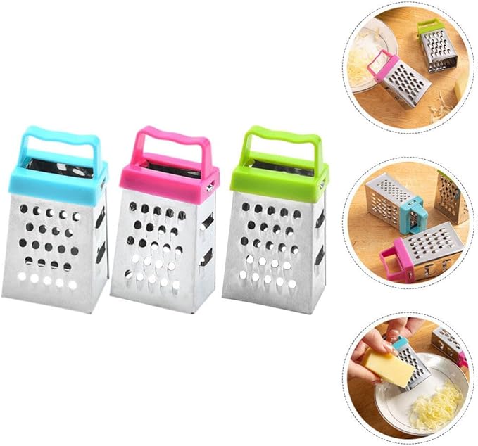 Ciieeo 6pcs Mini Cheese Grater, Stainless Steel Small Box Graters Vegetable Grater Food Shredder Lemon Zester Kitchen Small Graters for Cheese Gingers Potatoes