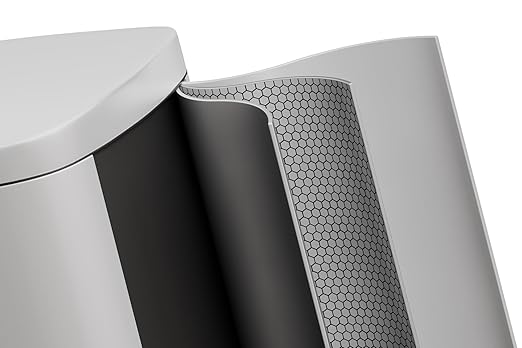Garvee 13 gal (50 L) and 2.6 gal (10 L) Metal Trash Can Combo Set, Rustproof Garbage Can with Lid, Step-on Trash Bin with Inner Bucket, Rear Handle, White