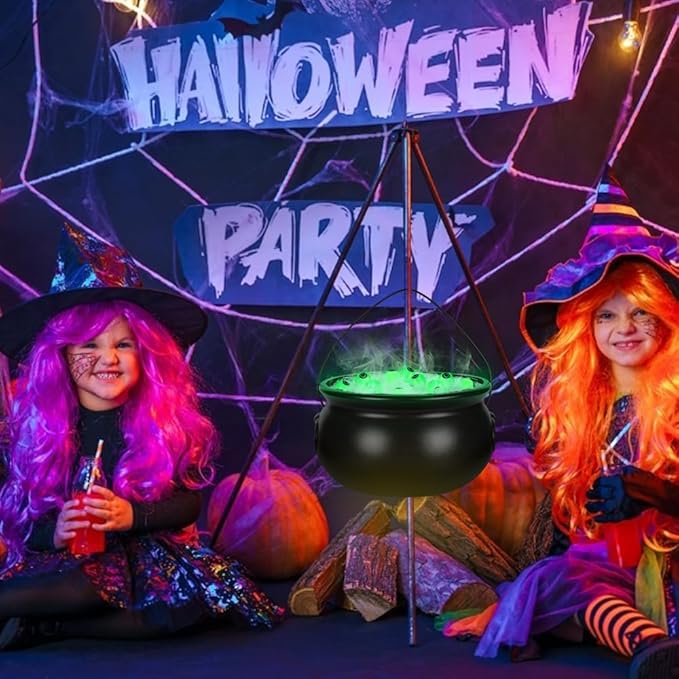 DIYDEC 10 in 1 (12.8", 9.8", 7.6", 5.7", 2.7") Package Halloween Large Cauldron, Black Plastic Witch Cauldron Kettle Candy Holder for Halloween & St. Patrick’s Day Party Favors Decor