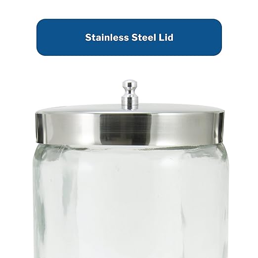 McKesson Sundry Glass Jar, Stainless Steel Lid, Unlabeled, 4 1/4 in x 7 in, 1 Count