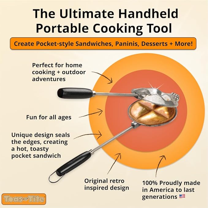 Tid Bit Stovetop Grill Hot-Pocket Sandwich Snack Cooker, Small, Silver