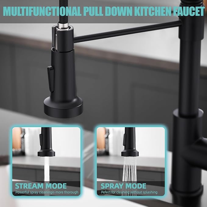Top-Mount Kitchen Sink and Faucet, 30 inch Drop in Black Kitchen Sinks Single Bowl,9" Deep Handmade Overmount Kitchen Sink, T304 Stainless Steel Nano Black Workstation Sink with Accessories