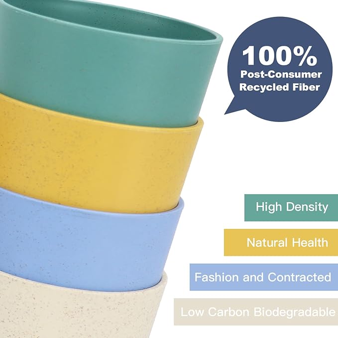 Homienly Wheat Straw Cups Alternative to Plastic Cups - Set of 6 Unbreakable Drinking Cup Reusable Dishwasher Safe Water Glasses Cups for Kitchen Tumblers Kitchen Essentials(20 OZ)