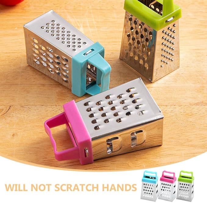 Ciieeo 6pcs Mini Cheese Grater, Stainless Steel Small Box Graters Vegetable Grater Food Shredder Lemon Zester Kitchen Small Graters for Cheese Gingers Potatoes