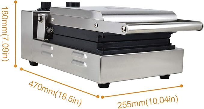 Waffle Maker Machine Rectangle Commercial New Electric Nonstick Deep Waffle 4 Pcs Iron with Temperature and Time Control and Stainless Steel 110V for Home Kitchen Parties Use